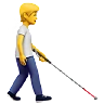 Person With White Cane Facing Right Emoji 🧑‍🦯‍➡️ image - Apple style