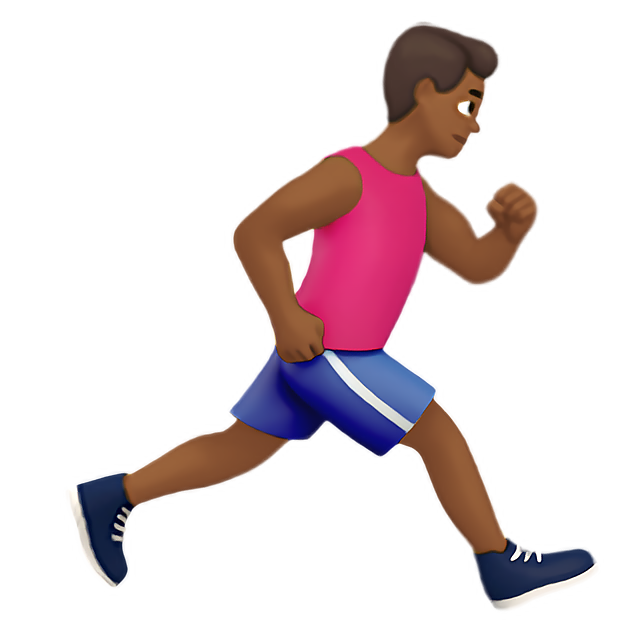 Man Running Facing Right: Medium-Dark Skin Tone