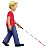 Man With White Cane Facing Right: Medium-Light Skin Tone