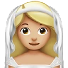 Woman With Veil: Medium-Light Skin Tone Emoji 👰🏼‍♀️ image - Apple style