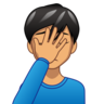 Man Facepalming: Medium Skin Tone Emoji 🤦🏽‍♂️ image - Emojidex style
