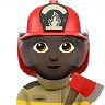 Firefighter: Dark Skin Tone Emoji 🧑🏿‍🚒 image - Apple style