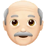 Old Man: Light Skin Tone Emoji 👴🏻 image - Apple style