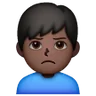 Man Pouting: Dark Skin Tone Emoji 🙎🏿‍♂️ image - Samsung style