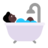 Person Taking Bath: Dark Skin Tone