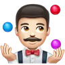 Man Juggling: Light Skin Tone Emoji 🤹🏻‍♂️ image - WhatsApp style