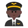Pilot: Dark Skin Tone Emoji 🧑🏿‍✈️ image - Tossface style
