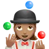 Woman Juggling: Medium Skin Tone Emoji 🤹🏽‍♀️ image - Apple style