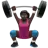Woman Lifting Weights: Dark Skin Tone