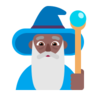 Man Mage: Medium-Dark Skin Tone Emoji 🧙🏾‍♂️ image - Microsoft Classic 2D style