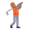 Person Golfing: Medium Skin Tone Emoji 🏌🏽 image - Microsoft 3D Fluent style