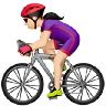 Woman Biking: Light Skin Tone Emoji 🚴🏻‍♀️ image - Apple style