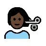 Person Getting Haircut: Dark Skin Tone Emoji 💇🏿 image - OpenMoji style