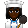 Woman Cook: Dark Skin Tone Emoji 👩🏿‍🍳 image - Emojidex style