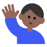 Man Raising Hand: Medium-Dark Skin Tone Emoji 🙋🏾‍♂️ image - Tossface style