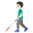 Man With White Cane: Light Skin Tone