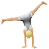 Person Cartwheeling: Medium-Light Skin Tone Emoji 🤸🏼 image - Apple style