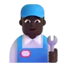 Man Mechanic: Dark Skin Tone Emoji 👨🏿‍🔧 image - Microsoft 3D Fluent style