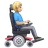 Man In Motorized Wheelchair Facing Right: Medium-Light Skin Tone
