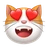 Gatto sorridente con occhi a forma di cuore