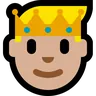 Prince: Medium-Light Skin Tone Emoji 🤴🏼 image - Microsoft Windows 10 Segoe UI Emoji style