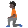 Person Kneeling: Dark Skin Tone Emoji 🧎🏿 image - Google Noto Color style