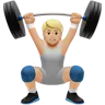 Person Lifting Weights: Medium-Light Skin Tone Emoji 🏋🏼 image - Apple style