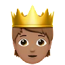 Person With Crown: Medium Skin Tone Emoji 🫅🏽 image - Apple style