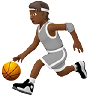 Person Bouncing Ball: Medium-Dark Skin Tone Emoji ⛹🏾 image - Apple style