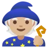 Mage: Medium-Light Skin Tone Emoji 🧙🏼 image - Google Noto Color style