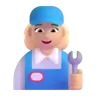 Woman Mechanic: Medium-Light Skin Tone Emoji 👩🏼‍🔧 image - Microsoft 3D Fluent style