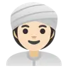 Woman Wearing Turban: Light Skin Tone Emoji 👳🏻‍♀️ image - Google Noto Color style