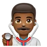 Man Health Worker: Medium-Dark Skin Tone Emoji 👨🏾‍⚕️ image - WhatsApp style