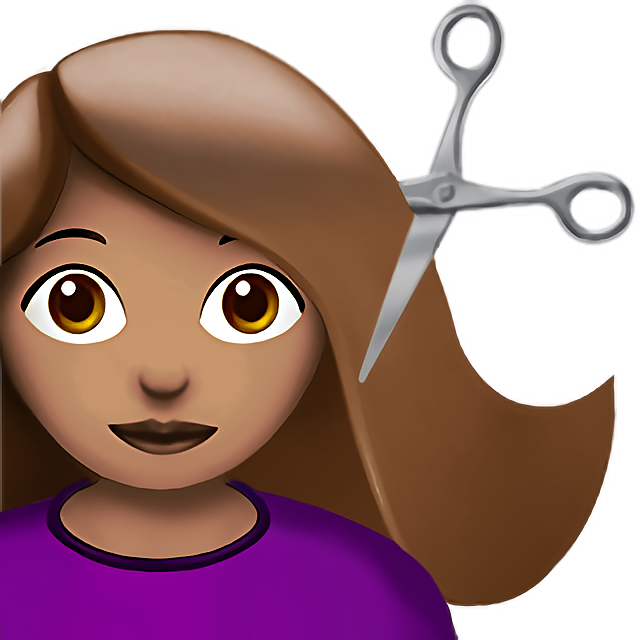Woman Getting Haircut: Medium Skin Tone