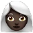 Woman: Dark Skin Tone, White Hair