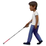 Person With White Cane: Medium-Dark Skin Tone Emoji 🧑🏾‍🦯 image - Apple style