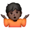 Person Shrugging: Dark Skin Tone Emoji 🤷🏿 image - Samsung style