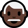 Man: Dark Skin Tone, White Hair Emoji 👨🏿‍🦳 image - Microsoft Windows 10 Segoe UI Emoji style