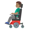 Man In Motorized Wheelchair: Medium Skin Tone Emoji 👨🏽‍🦼 image - Google Noto Color style