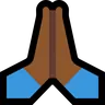 Folded Hands: Medium-Dark Skin Tone Emoji 🙏🏾 image - Microsoft Windows 10 Segoe UI Emoji style