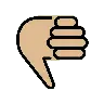 Thumbs Down: Medium-Light Skin Tone Emoji 👎🏼 image - OpenMoji style