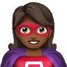Woman Superhero: Medium-Dark Skin Tone Emoji 🦸🏾‍♀️ image - Apple style