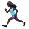 Woman Running: Dark Skin Tone Emoji 🏃🏿‍♀️ image - Apple style