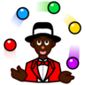 Person Juggling: Dark Skin Tone Emoji 🤹🏿 image - Emojidex style