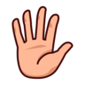 Hand With Fingers Splayed: Medium-Light Skin Tone Emoji 🖐🏼 image - Emojidex style