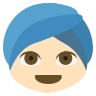 Person Wearing Turban: Light Skin Tone Emoji 👳🏻 image - EmojiTwo style