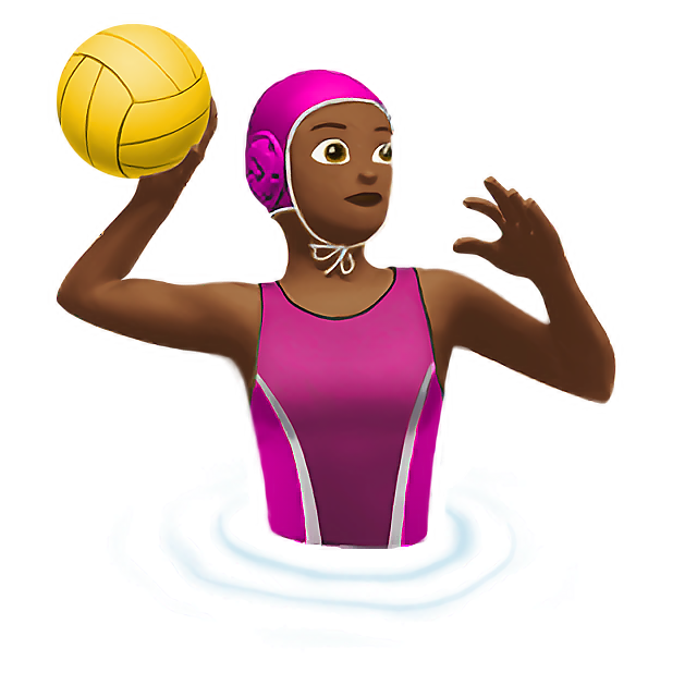 Woman Playing Water Polo: Medium-Dark Skin Tone