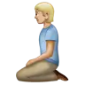 Person Kneeling: Medium-Light Skin Tone Emoji 🧎🏼 image - WhatsApp style