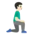 Man Kneeling Facing Right: Light Skin Tone