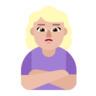 Woman Pouting: Medium-Light Skin Tone Emoji 🙎🏼‍♀️ image - Microsoft Classic 2D style